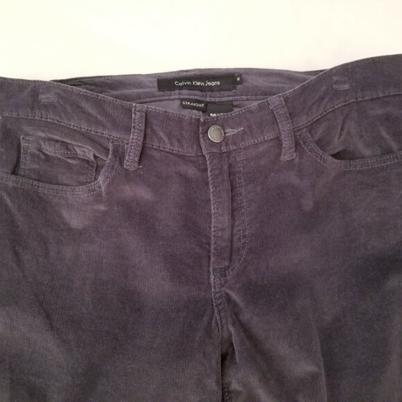 Calvin Klein Corduroy Deep Blue Green Jeans Straight Ladies Size 10 - Picture 6 of 8